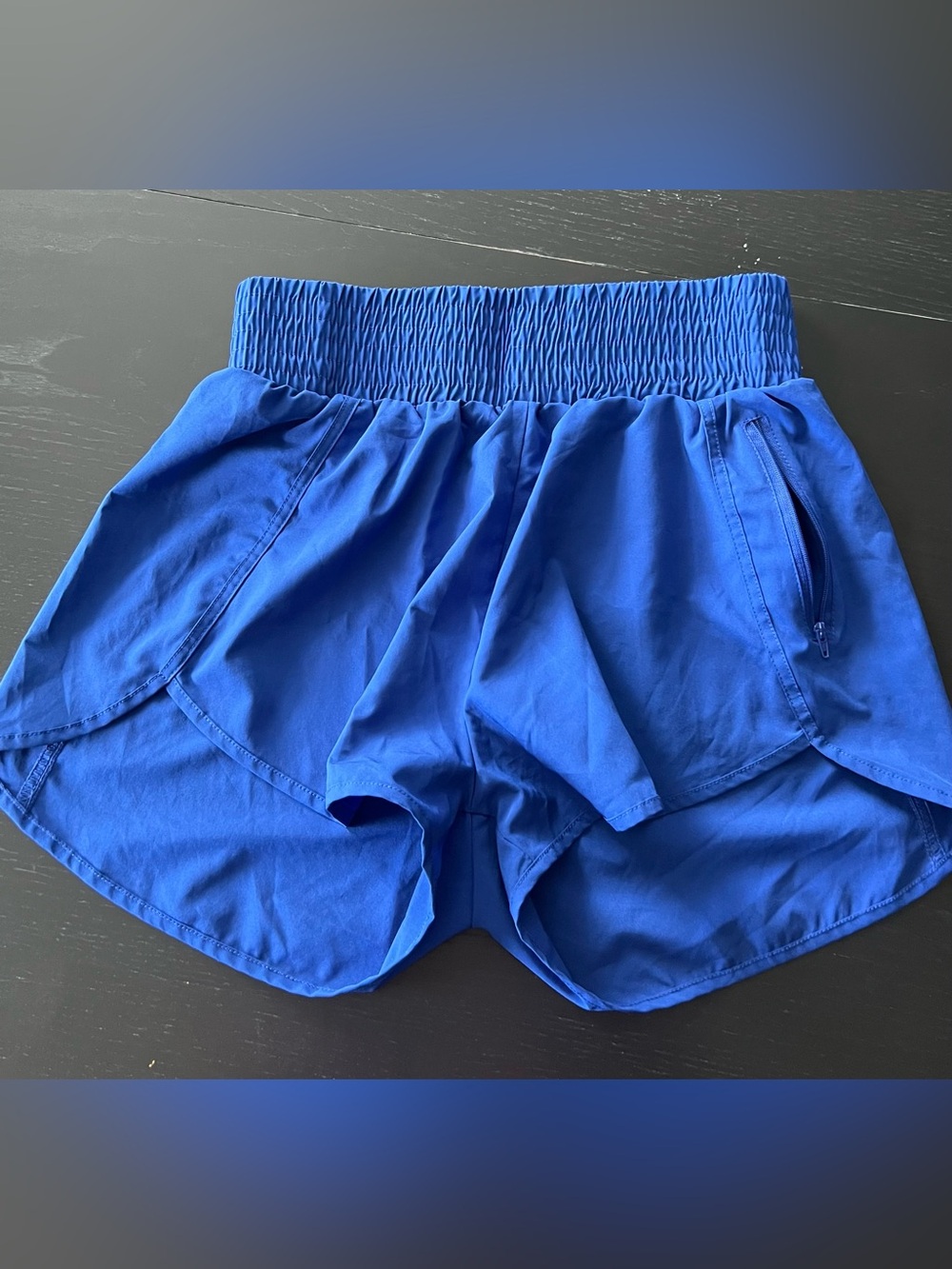 Blue High Waist Running Shorts